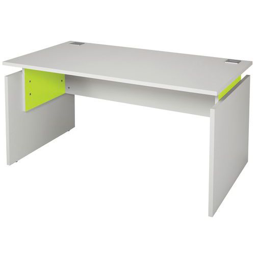 Bureau Linéo 160x80 Plt Blanc Pièt. Pann.blanc Décor Anis