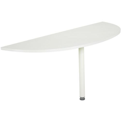 Simmob - Extension bureau 1/2 lune Linéo bleu argile 163cm - Pied métal blanc - Éco-responsable