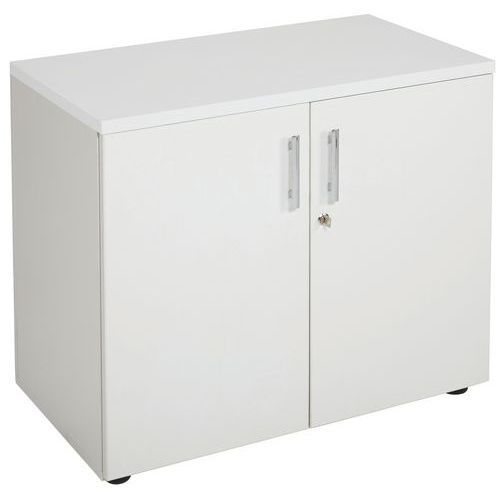 Armoire 2 Ptes Linéo 1 Tablette Bois Ht. 72 Blanc+top Blanc