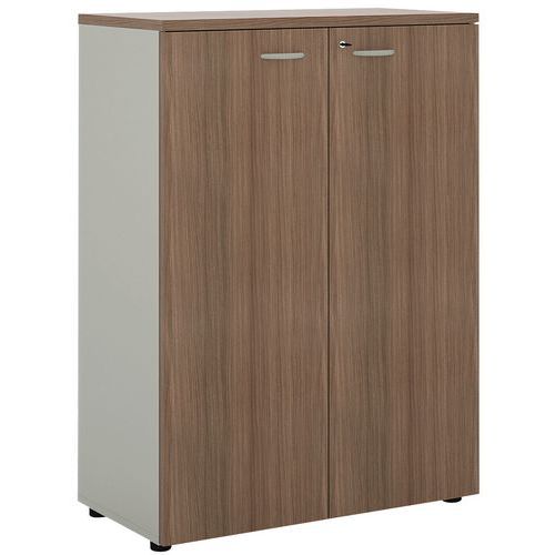 Armoire Ptes Battantes Clap/dalia 90 X 123 X 45 Cm Noyer/alu