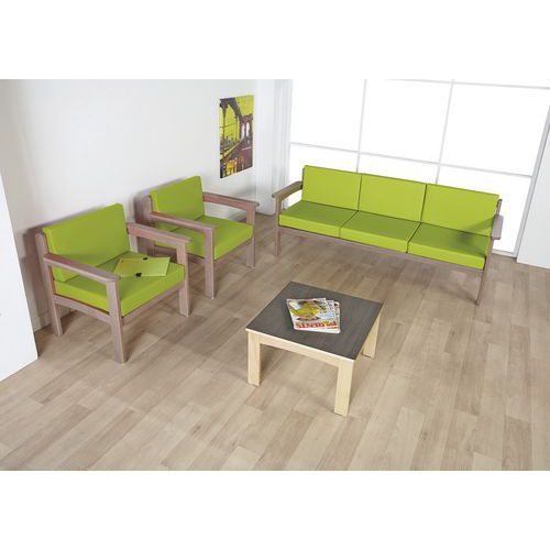 Pack Autize : 1 Canapé 3 Pl+2 Fauteuil Structure Taupe Pvc Anis