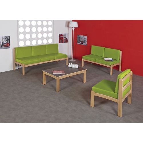 Pack Autize : Chauffeuse 3pl+2chauffeuses Struct Naturel Pvc Anis