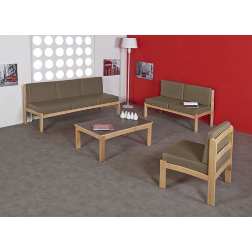 Pack Autize : Chauffeuse 3pl+2chauffeuses Structure Naturel Pvc Terre