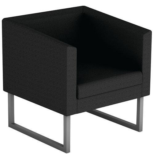Sokoa - Fauteuil Punto Noir M1 - Pied Métal - Tissu Polyester - Éco-responsable - Coworking