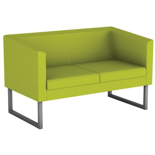 Sokoa - Canapé 2 places Punto Vert - Tissu 100% Polyester M1 - Piètement Métal - 51% Recyclé - Eco-responsable