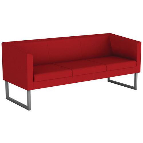 Canapé 3 Pl. Punto Pied Métal Tissu 100% Polyester M1 Rrouge