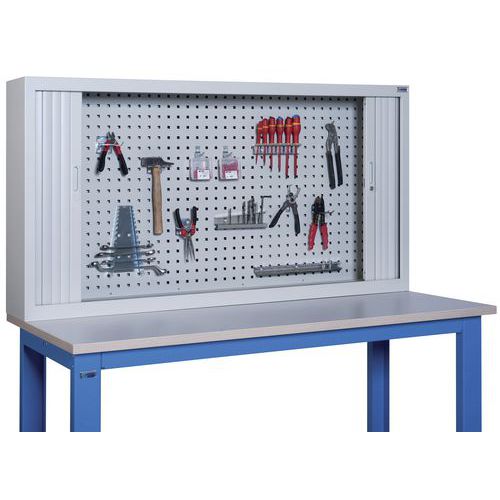 Armoire Fond D'établi 150 X 80 X 25 Cm Gris Ral 7035
