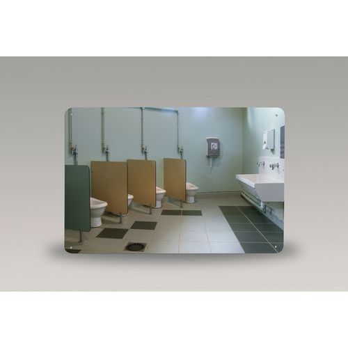 Miroir Sanitaire 40 X 60 Cm - Angles Arrondis - Avec Fixations