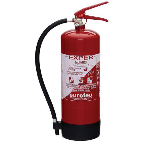 Extincteur Poudre Smartwares 4kg - Pour Feux ABC - Support Inclus - Véhicule & Domicile