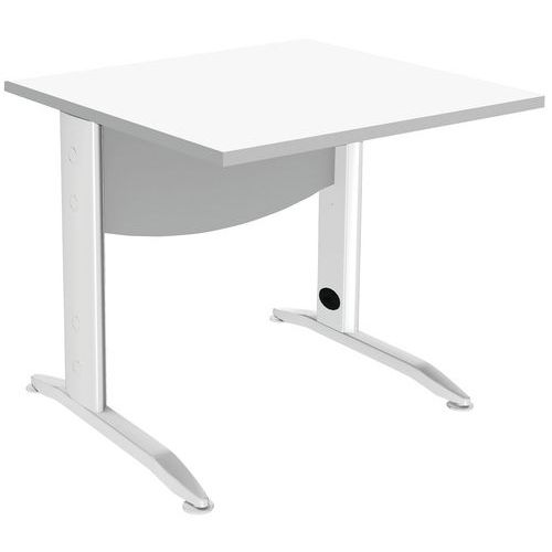 Bureau Droit Alma 80x80 Blanc/blanc