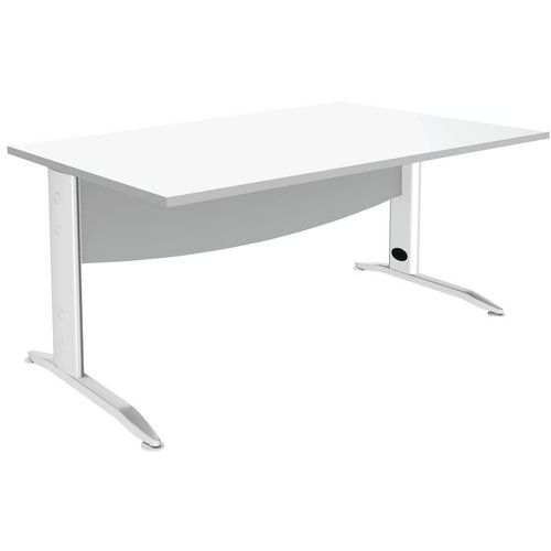 Simmob - Bureau droit Alma 160x80 Blanc/Blanc - Éco-responsable, PEFC, 5 ans garantie