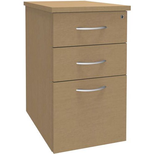 Caisson Hauteur Bureau Alma Profondeur 80 Cm Coloris Hêtre