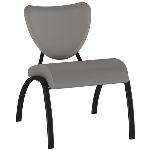 Sokoa - Chauffeuse Ainhoa 1 place Gris PVC - Piètement Noir Métal - 85% Recyclé - M1