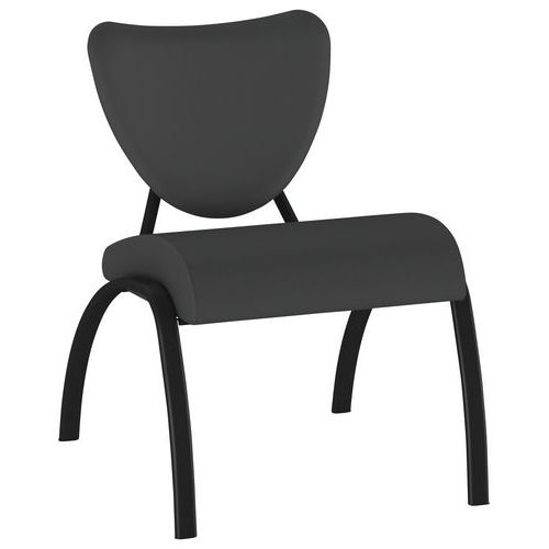 Sokoa - Chauffeuse Ainhoa 1 place PVC Noir - Piètement Métal Noir - 85% Recyclé - M1
