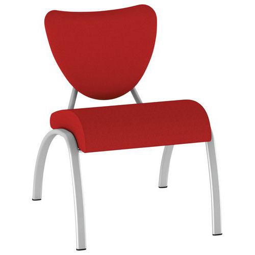 Sokoa - Chauffeuse Ainhoa 1 place Rouge - Tissu, Piètement Métal Gris - Éco-responsable, M1