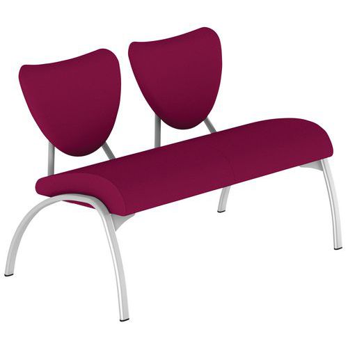Sokoa - Chauffeuse Ainhoa 2 places - Tissu Rose - Piètement Gris - Éco-responsable