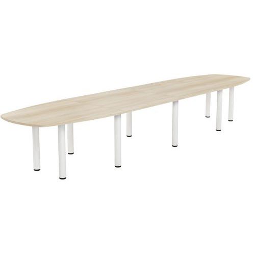 Tab. Conf. Elga Pied Tube 480x113 Cm Plt Strat Acacia/blanc