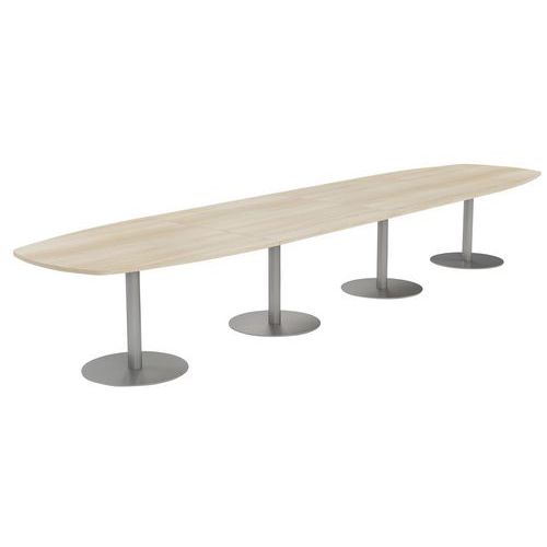 MBA - Table de réunion Elga 480x113 cm Acacia/Alu - Éco-responsable - 72 cm Hauteur