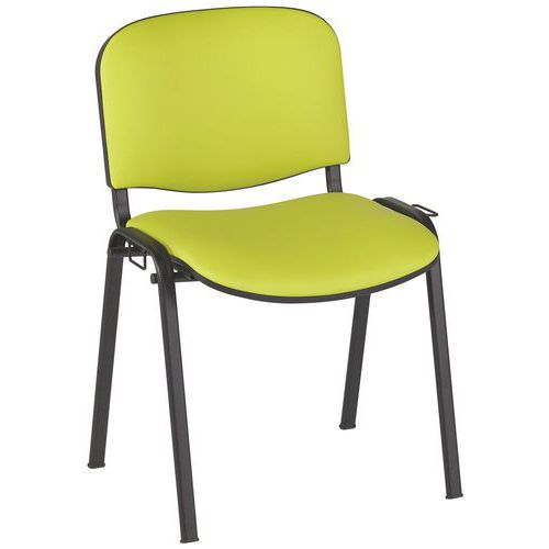 GMCE - Lot de 5 Chaises Cluny Accrochables - Vert Absinthe - Pieds Noirs PVC M1 - Empilables