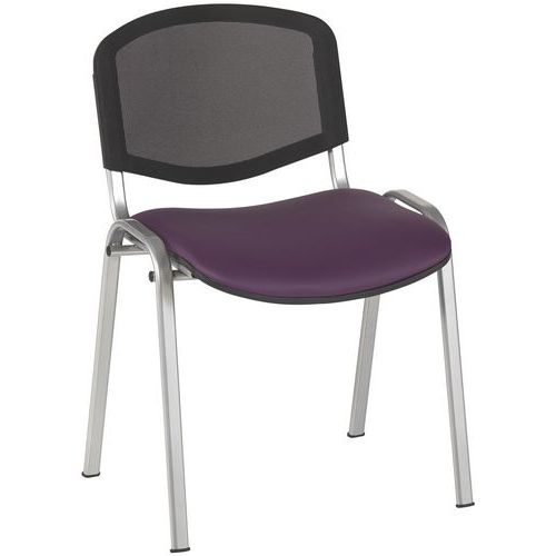 Lot de 5 - Chaises Réunion Bliz Pièt.alu Assise Pvc M1 Prune