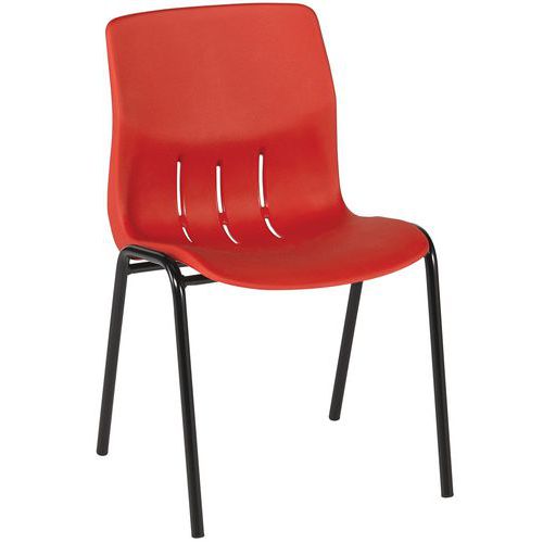 Chaises Réunion Rio M2 Pièt.rond Noir 9777 Rouge