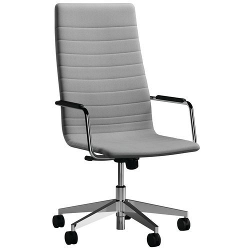 Fauteuil Visual Dossier Haut Gris M1 Piètement Chromé