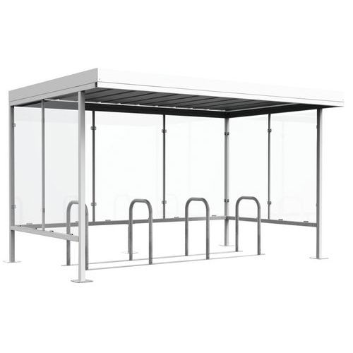 Abri Vélo/moto Beaulieu Vitré 3 Côtés 5x250 Blanc+1 Support