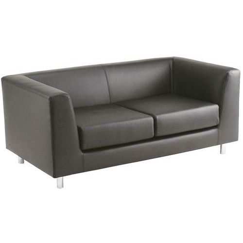 Canapé Florin 2 Places Cuir Noir