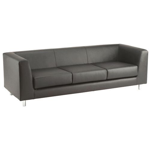 Canapé Florin 3 Places Cuir Noir