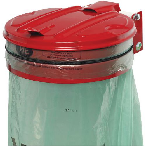 Support Sac Vigipirate Mural Couvercle Acier - Rouge