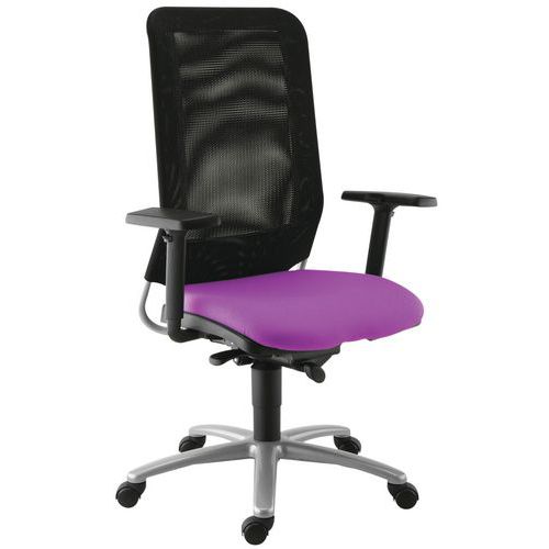 Fauteuil Diaz Contact Synchrone Pièt.alu Assise 378 Magenta