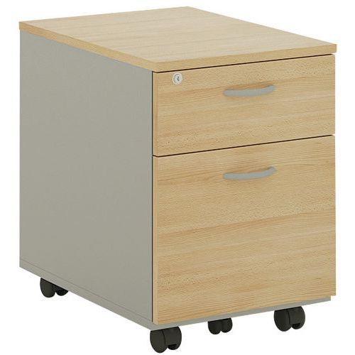 Caisson Mobile Dalia 2 Tiroirs Hêtre/alu