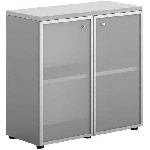 Rangement Portes Vitrées Naxos Corps Alu/ Top Gris