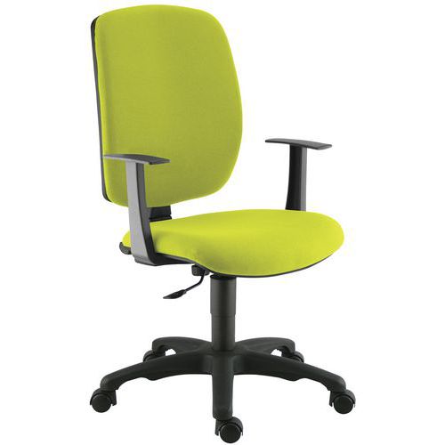 Sokoa - Fauteuil de bureau Kaola dossier moyen 188 Pistache - Assise tissu 48cm - Contact permanent - M1