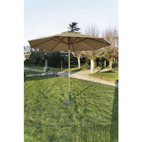 Parasol Bois Rond 3 M - Taupe