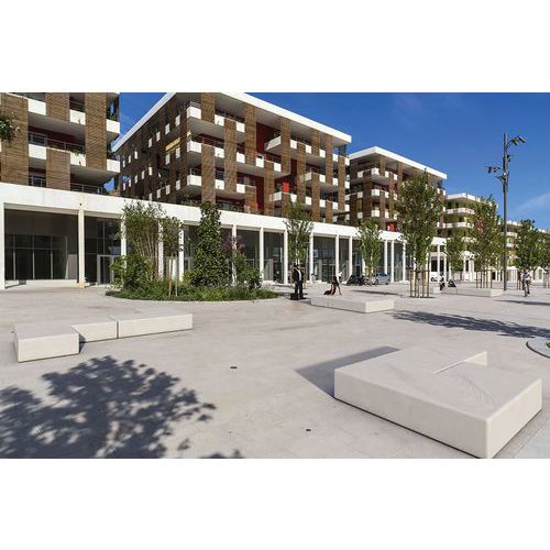Banquette Alera en L 200 x 200 cm - ocre lisse Banquette Alera en L 200 x 200 cm - ocre lisse
