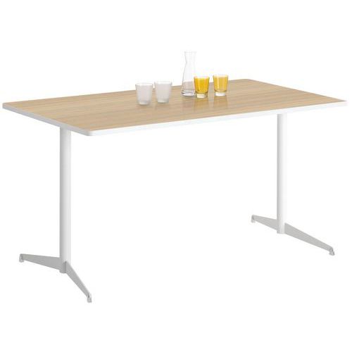 Table Tamaris 140 X 80 Pl.chêne Nat./blanc Piet.blanc/transp