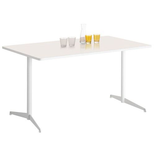 Table Tamaris 140 X 80 Pl.blanc/blanc Piet.blanc/transp.