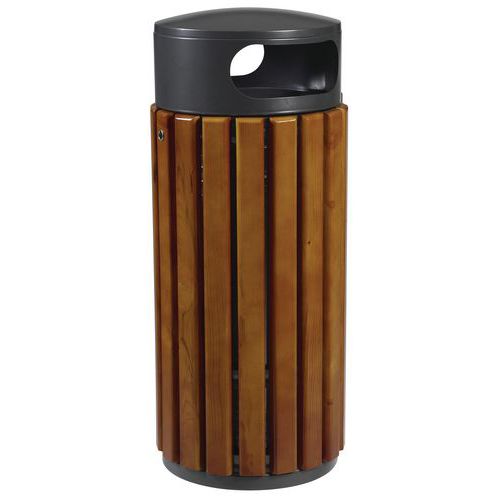 Poubelle Rosa 60 L Gris Manganèse - Bois