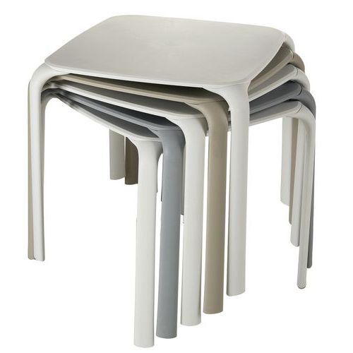 Infiniti - Table Drop Carré 72x72 Gris - Polyéthylène - Collectivité - 2 ans Garantie
