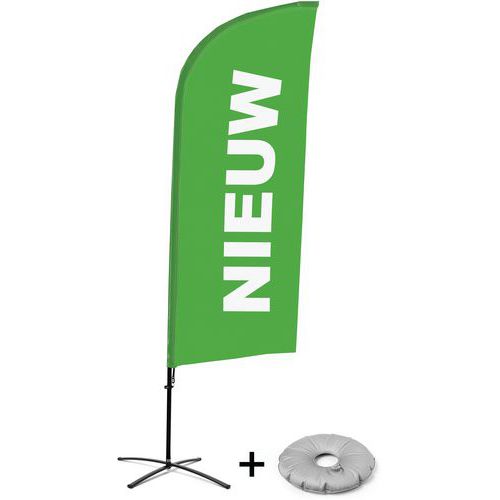 Showdown Displays - Drapeau de plage avec pied croix - Néerlandais - Vert - 295 cm - Aluminium