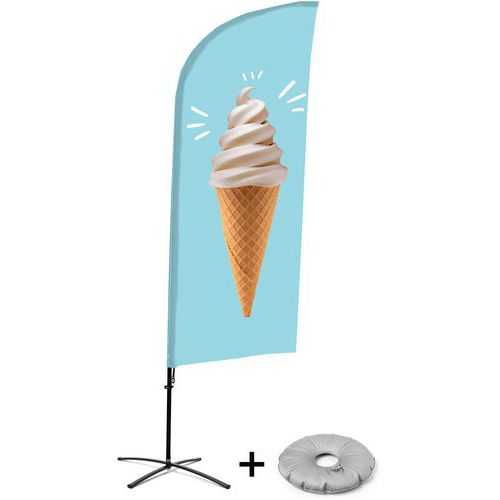 Beach flag avec pied en croix Glace - Showdown Displays Beach flag avec pied en croix Glace - Showdown Displays