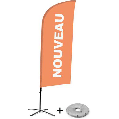 Beach Flag Avec Pied En Croix Nouveau - Français - Orange