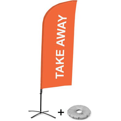 Beach Flag Avec Pied En Croix Take Away - Orange