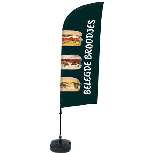 Showdown Displays - Drapeau de plage base remplissable Néerlandais - Aluminium Noir 330cm - Signalisation extérieure résistante