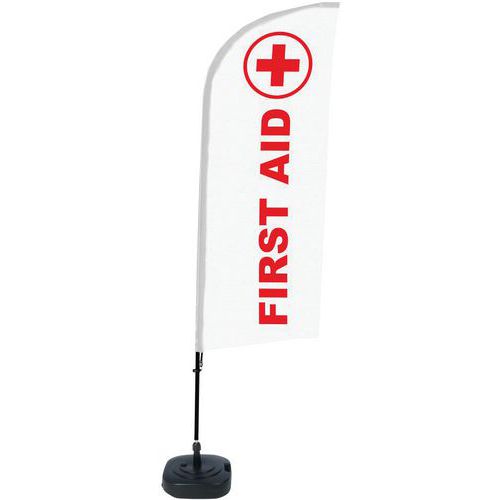 Beach Flag Base Remplissable Premiers Secours - Anglais