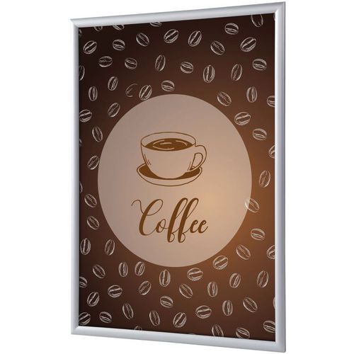 Showdown Displays - Cadre Clic-clac Café A1 Aluminium - 62.5x87.2cm - Éco-responsable