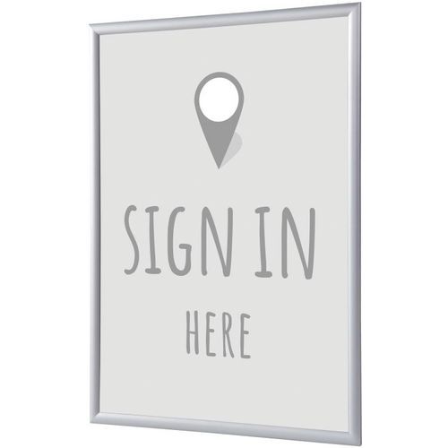 Cadre Clic-clac S'inscrire Ici - Anglais - A4 - Gris