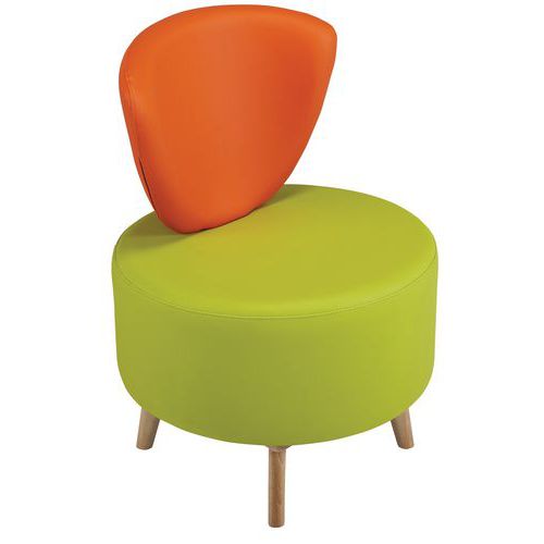 Chauffeuse Bulle Pieds Bois Orange Et Anis