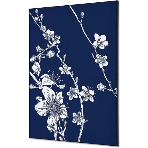 Cadre En Tissu Fleur De Cerisier - 594x841cm - Bleu